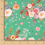 Popelín Flamenca Estampado Floral Verde - Ribes y Casals