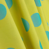 Popelín Flamenca Estampado Lunar 3cm Amarillo/Turquesa - Ribes y Casals