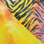 Lycra Velour Cebra Holográfica Naranjas - Ribes y Casals