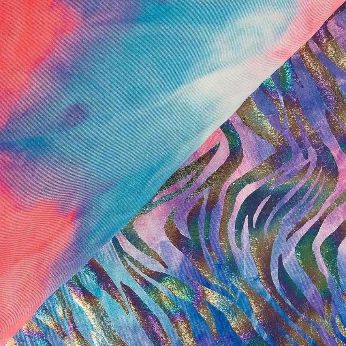 Lycra Velour Cebra Holográfica Lilas - Ribes y Casals