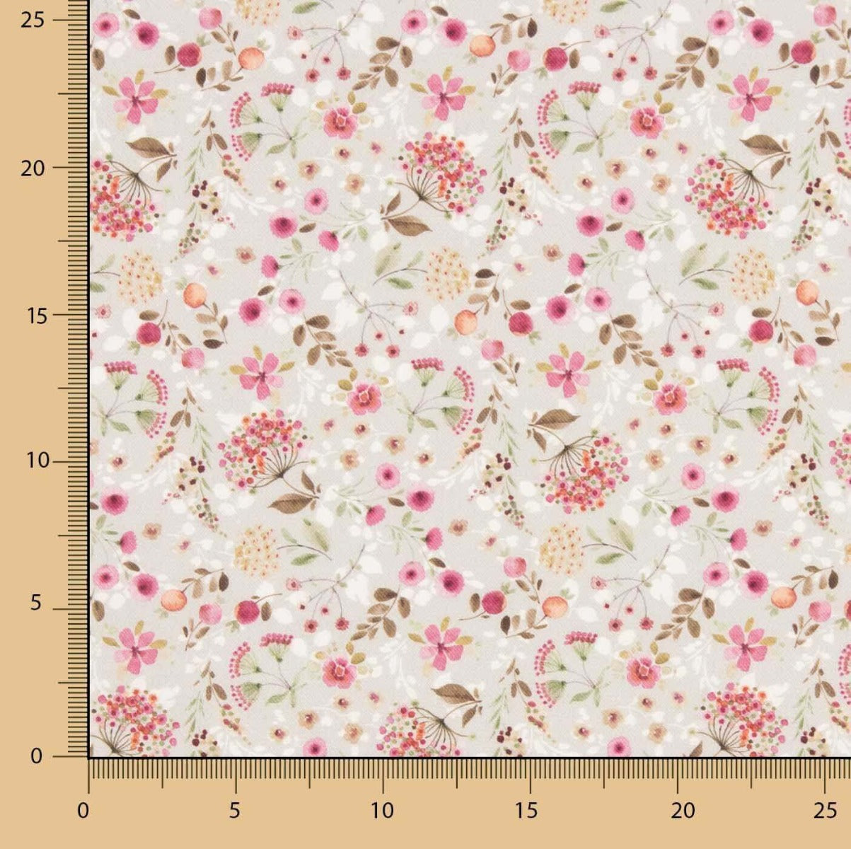 Viyela Algodón Flores de Ensueño Gris - Ribes y Casals