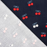 Micropana Algodón Estampada Cerezas Azul Marino - Ribes y Casals