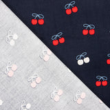 Micropana Algodón Estampada Cerezas Azul Marino - Ribes y Casals