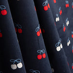 Micropana Algodón Estampada Cerezas Azul Marino - Ribes y Casals