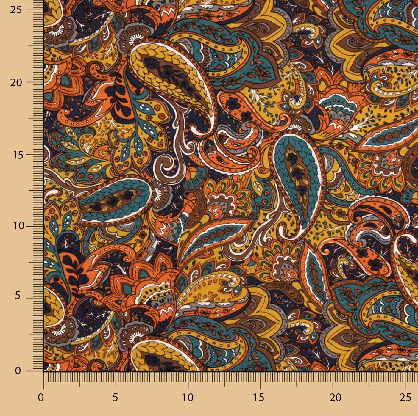 Punto de Viscosa Estampado Paisley Multicolor - Ribes y Casals