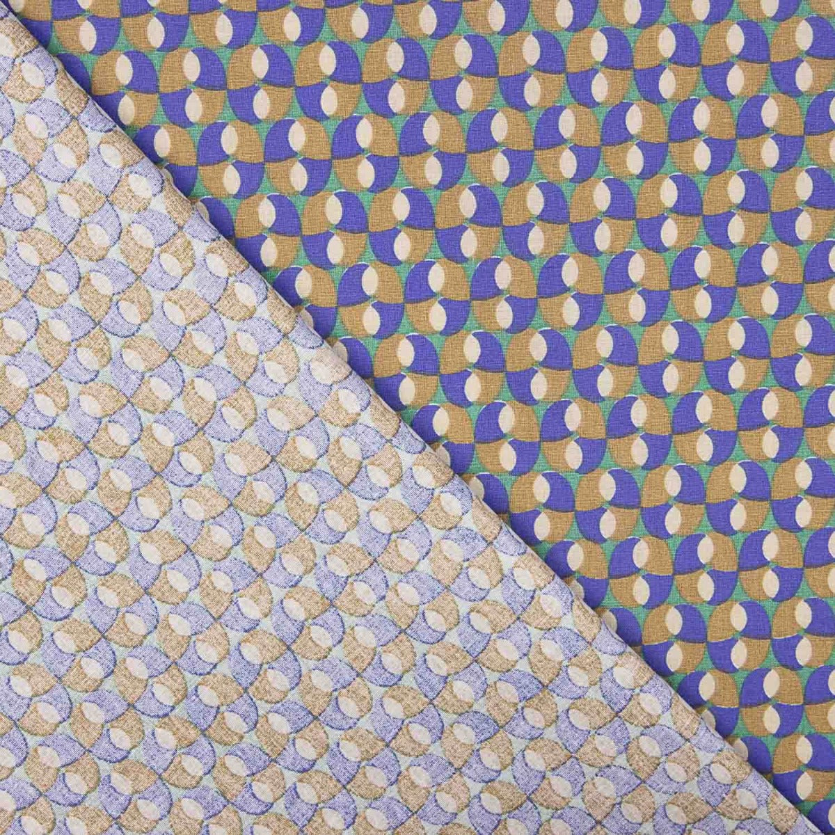 Percal Algodón Retro Azul-Verde - Ribes y Casals