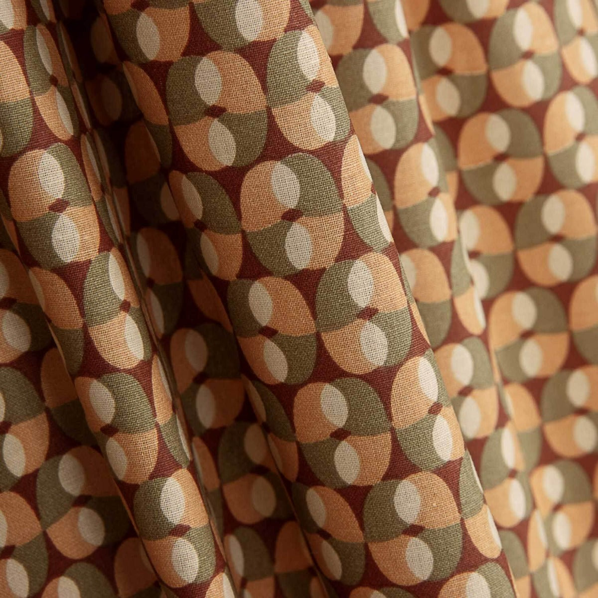 Percal Algodón Retro Kaky-Rosa - Ribes y Casals