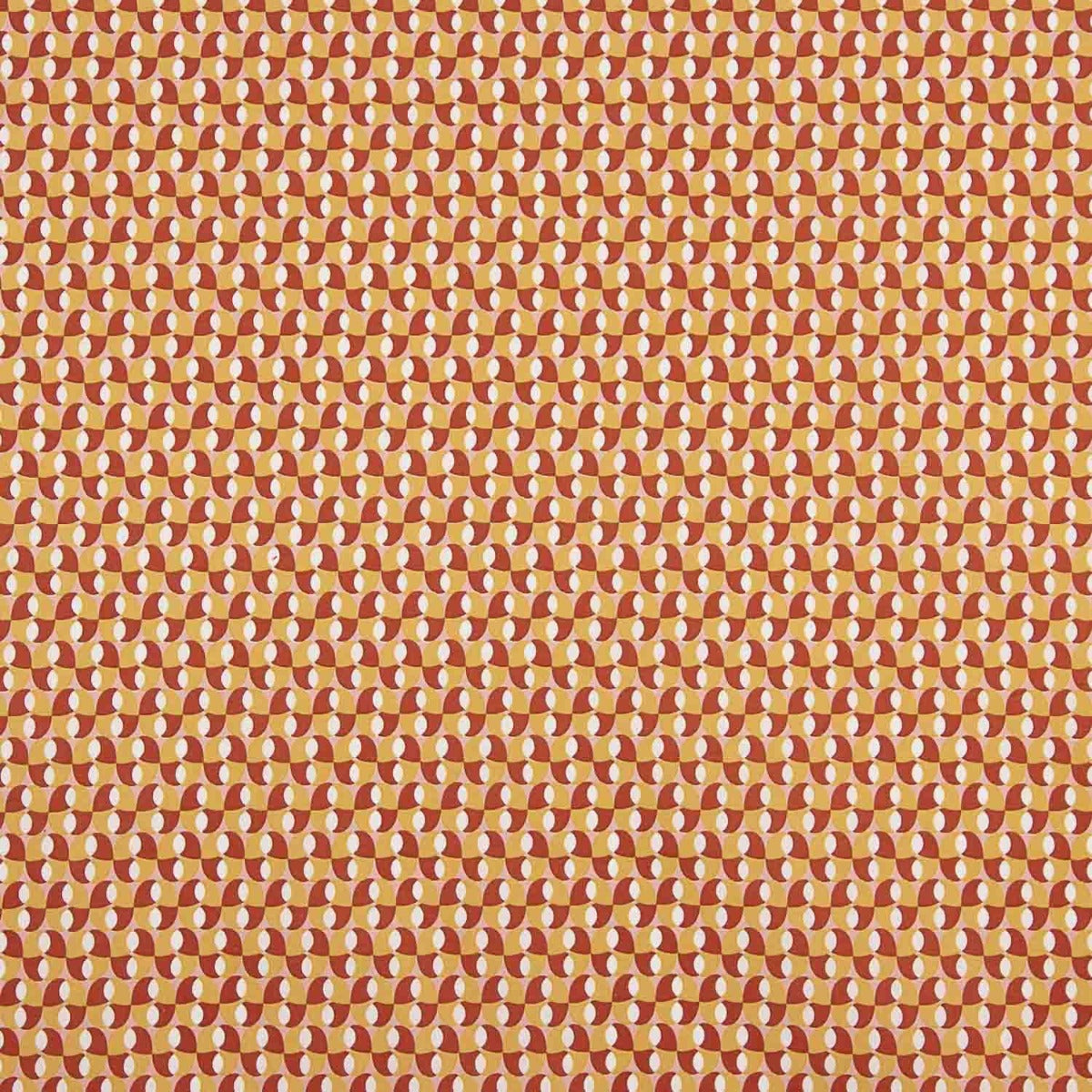 Percal Algodón Retro Ocre-Rosa - Ribes y Casals