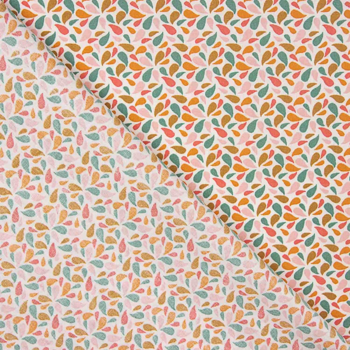 Percal Algodón Pétalos Ocre-Rosa - Ribes y Casals