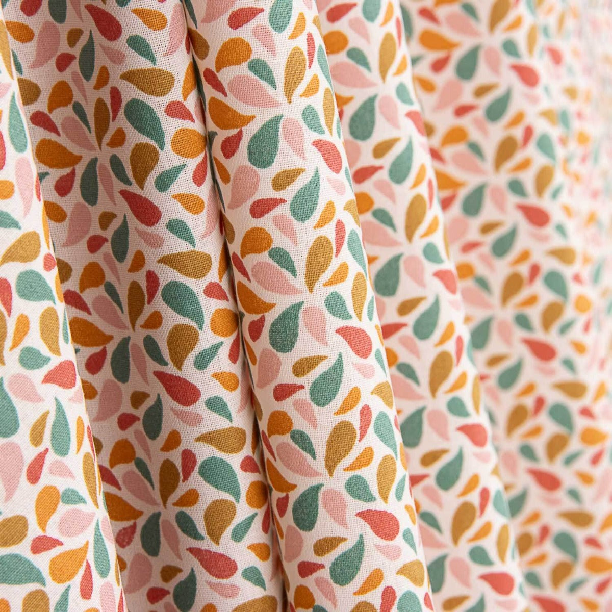 Percal Algodón Pétalos Ocre-Rosa - Ribes y Casals