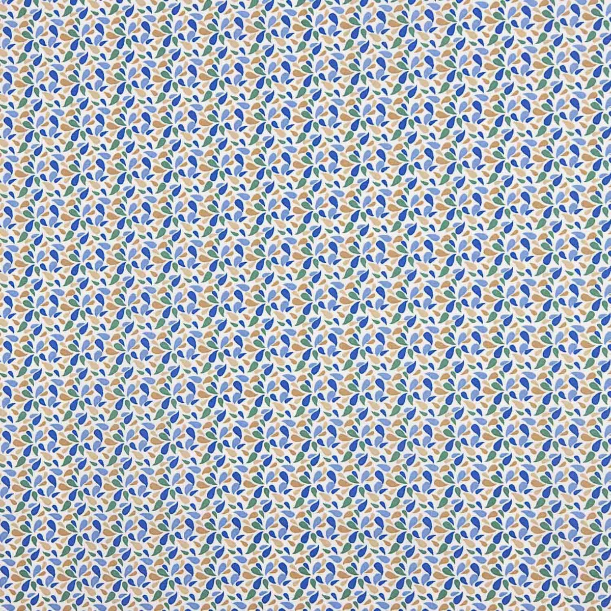 Retal Percal Algodón Pétalos Azul-Verde 130x148 cm - Ribes y Casals