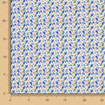 Percal Algodón Pétalos Azul-Verde - Ribes y Casals