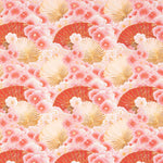 Popelín Algodón Estampado Abanicos Flores Rosa - Ribes y Casals