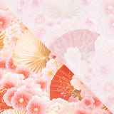 Popelín Algodón Estampado Abanicos Flores Rosa - Ribes y Casals