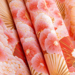 Popelín Algodón Estampado Abanicos Flores Rosa - Ribes y Casals