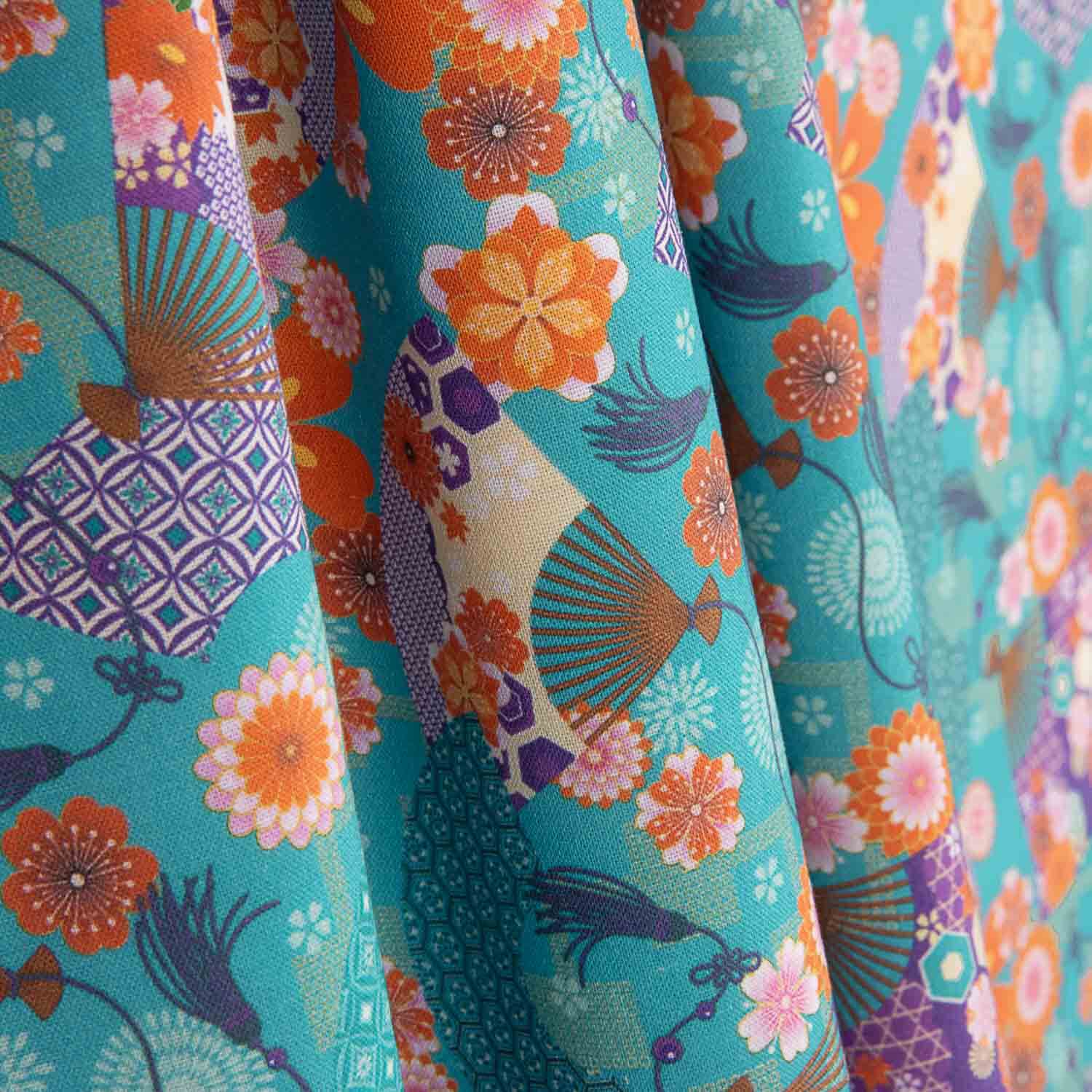 Popelín Algodón Estampado Abanicos - Ribes y Casals