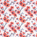 Popelín Algodón Estampado Ramas Sakura Coral - Ribes y Casals