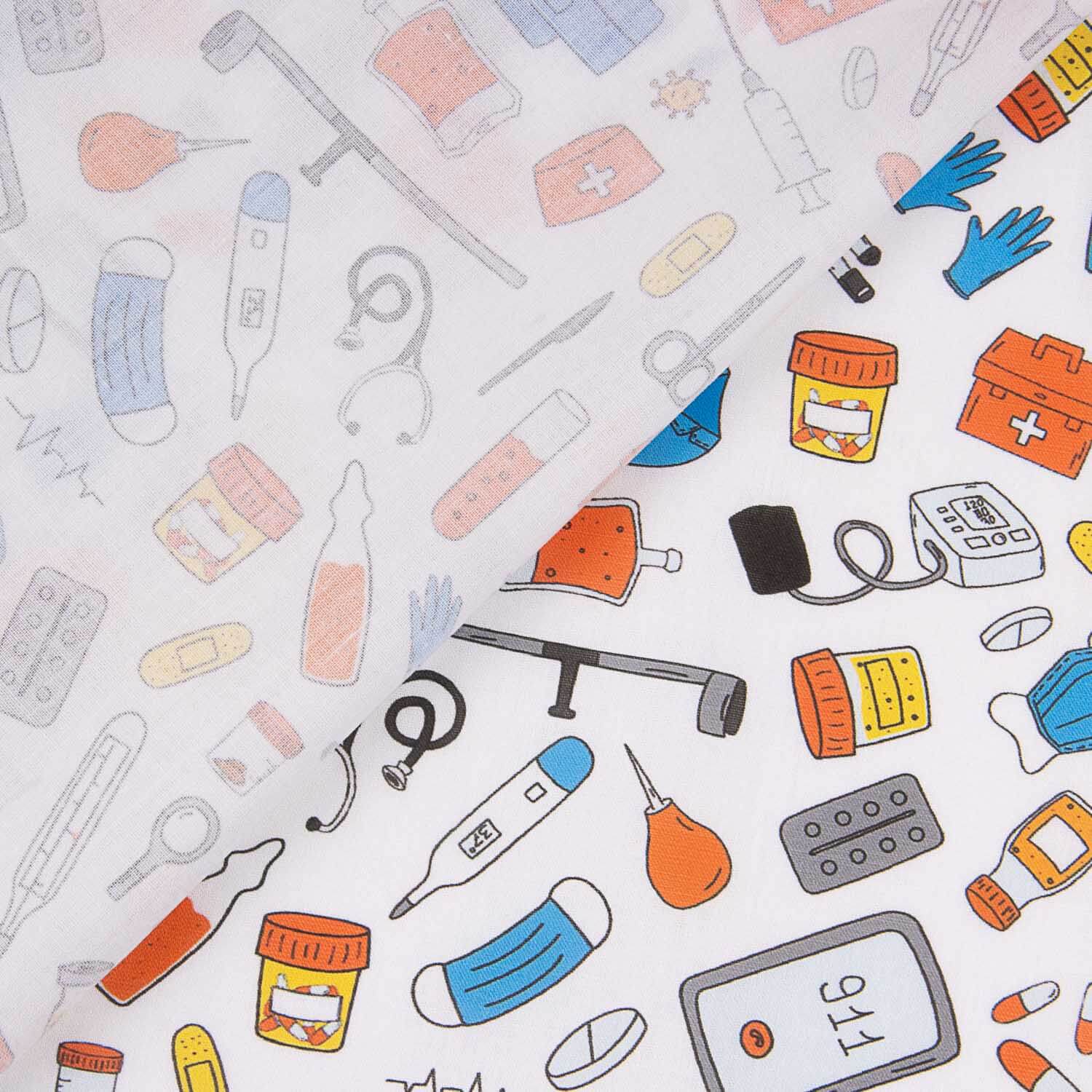 Popelín Algodón Estampado Utensilios Médicos - Ribes y Casals