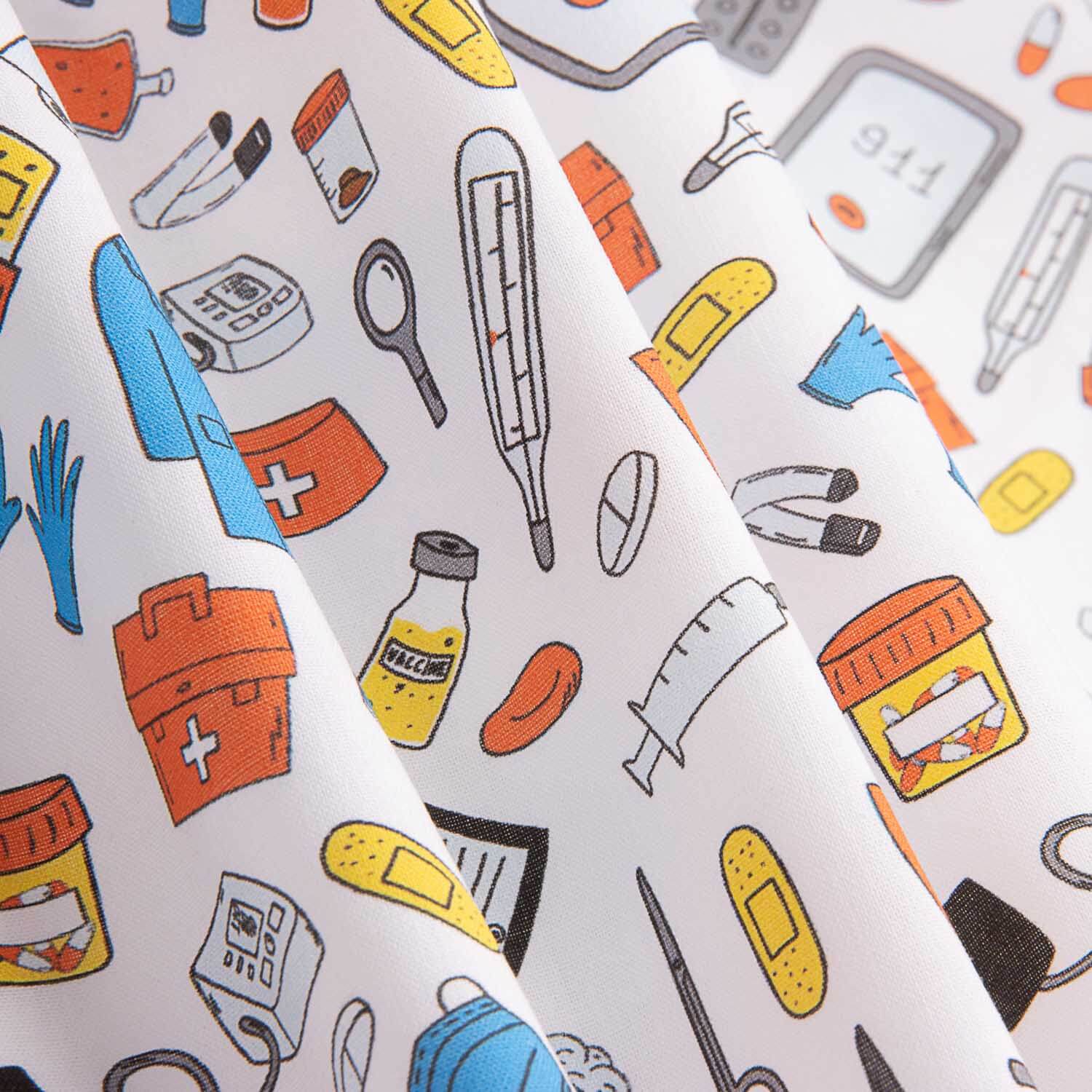 Popelín Algodón Estampado Utensilios Médicos - Ribes y Casals