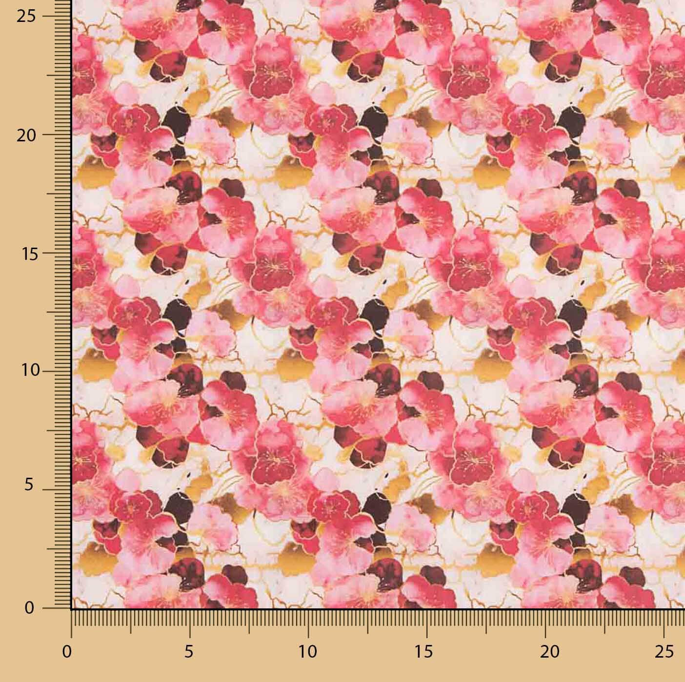 Popelín Algodón Estampado Flores Acuarela Rosa - Ribes y Casals