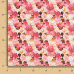 Popelín Algodón Estampado Flores Acuarela Rosa - Ribes y Casals