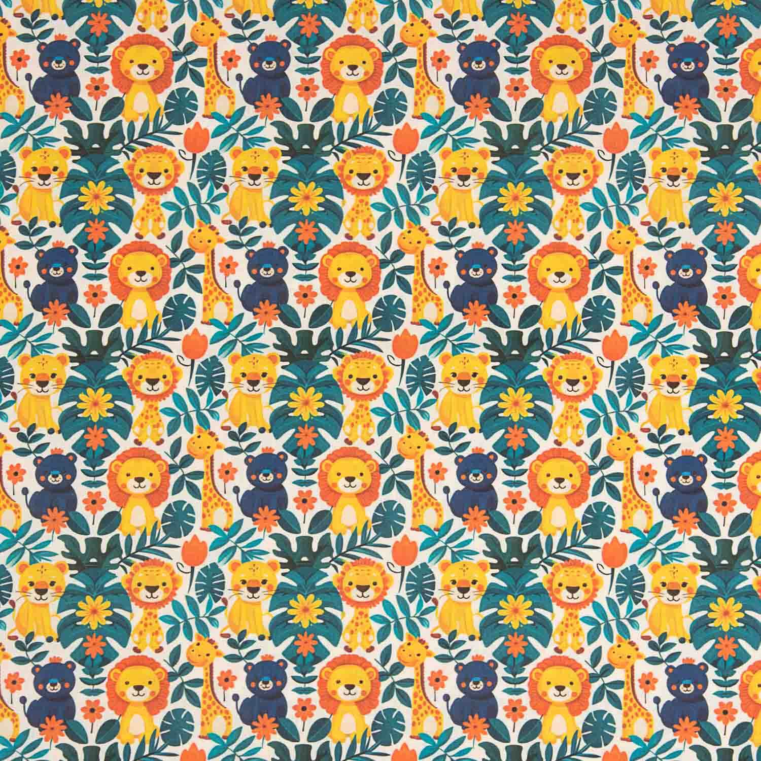 Popelín Algodón Estampado Safari Infantil - Ribes y Casals