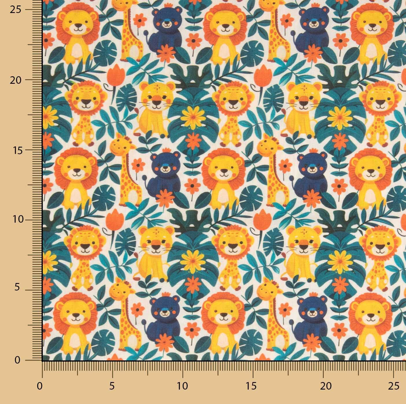 Popelín Algodón Estampado Safari Infantil - Ribes y Casals