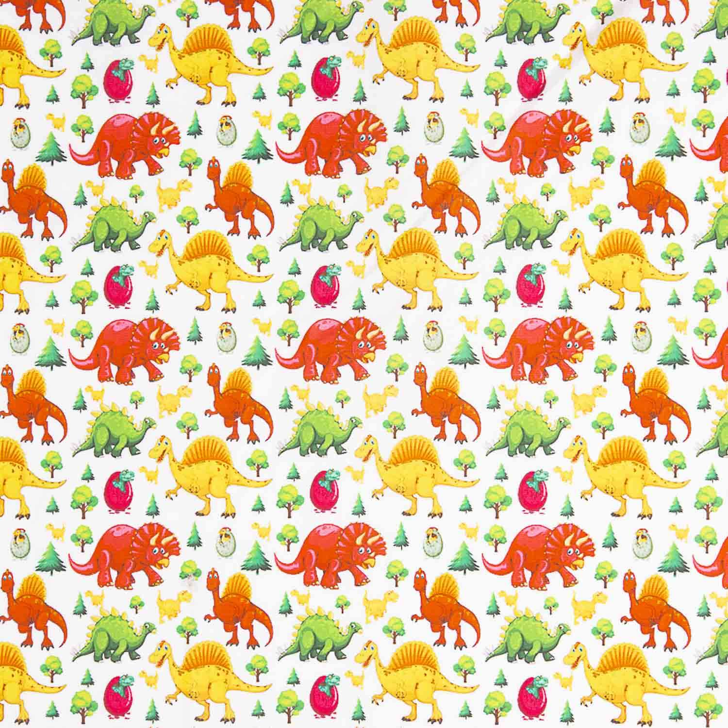 Popelín Algodón Estampado Dinosaurios Infantil - Ribes y Casals