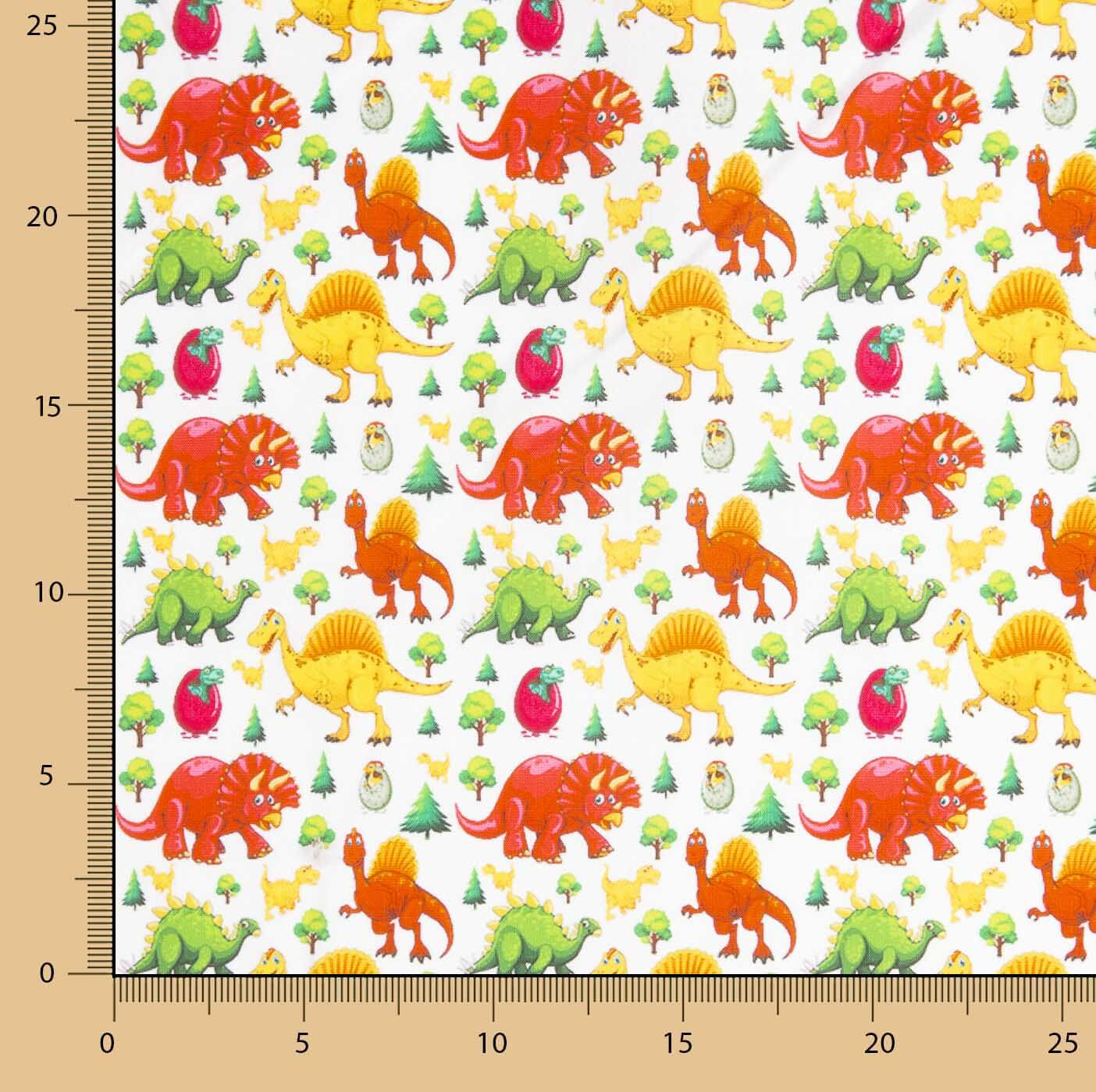 Popelín Algodón Estampado Dinosaurios Infantil - Ribes y Casals