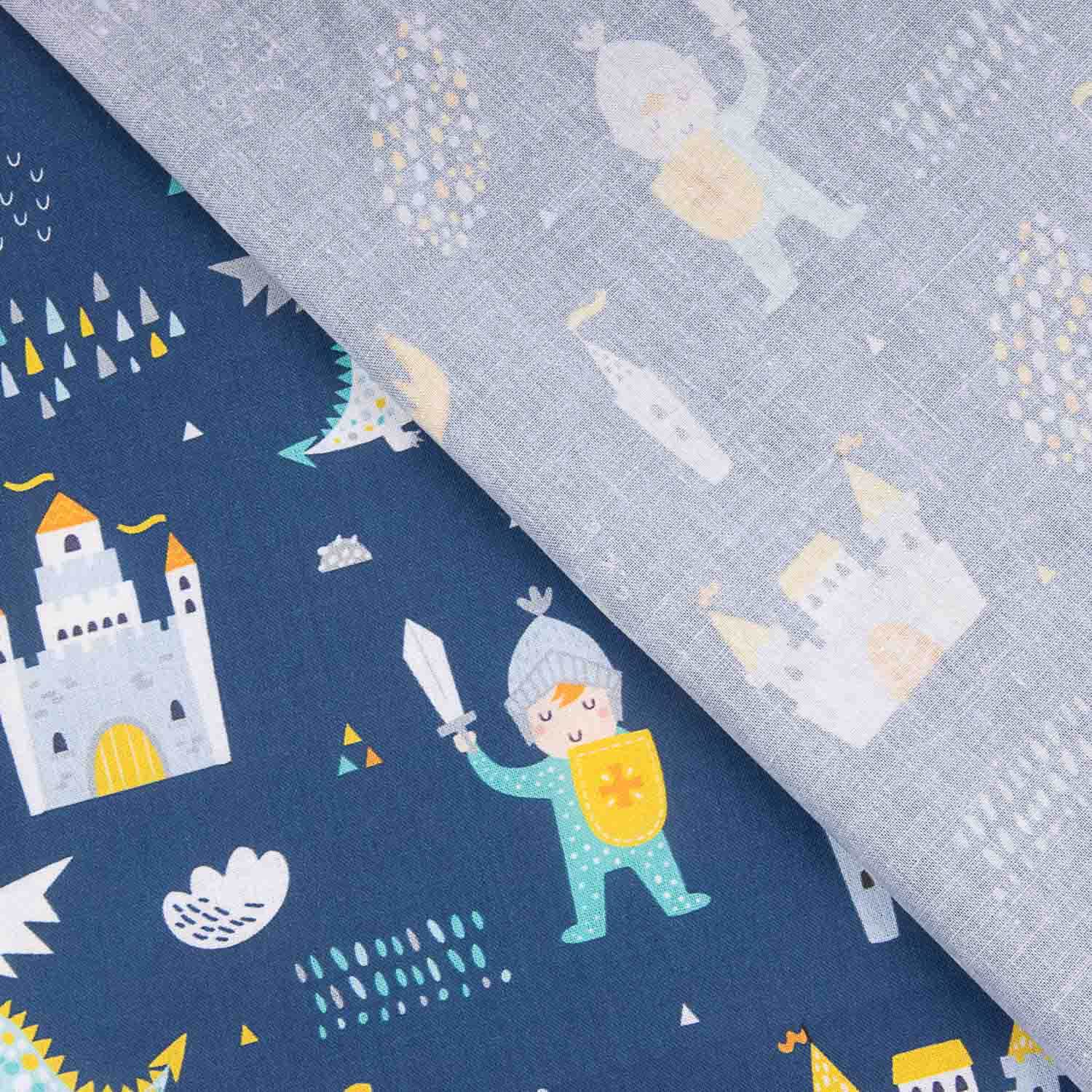 Popelín Algodón Caballeros y Dragones - Ribes y Casals