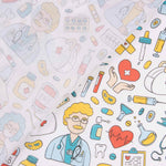 Popelín Algodón Estampado Médicos Infantil - Ribes y Casals