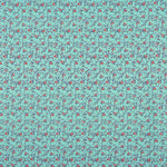 Popelín Algodón Estampado Flores Mini Turquesa - Ribes y Casals