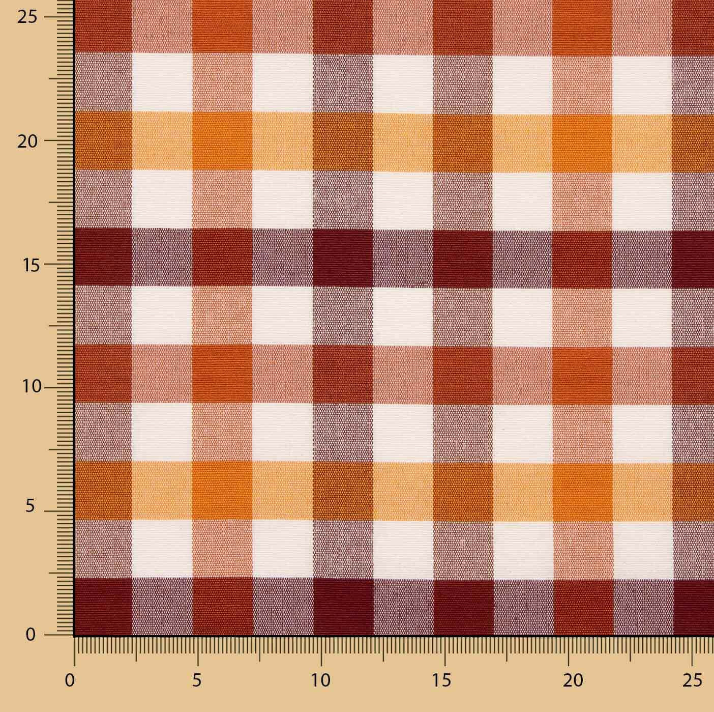 Loneta Cuadros Multicolor Naranjas - Ribes y Casals