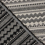 Loneta Jacquard Tapicería Étnico Negro - Ribes y Casals