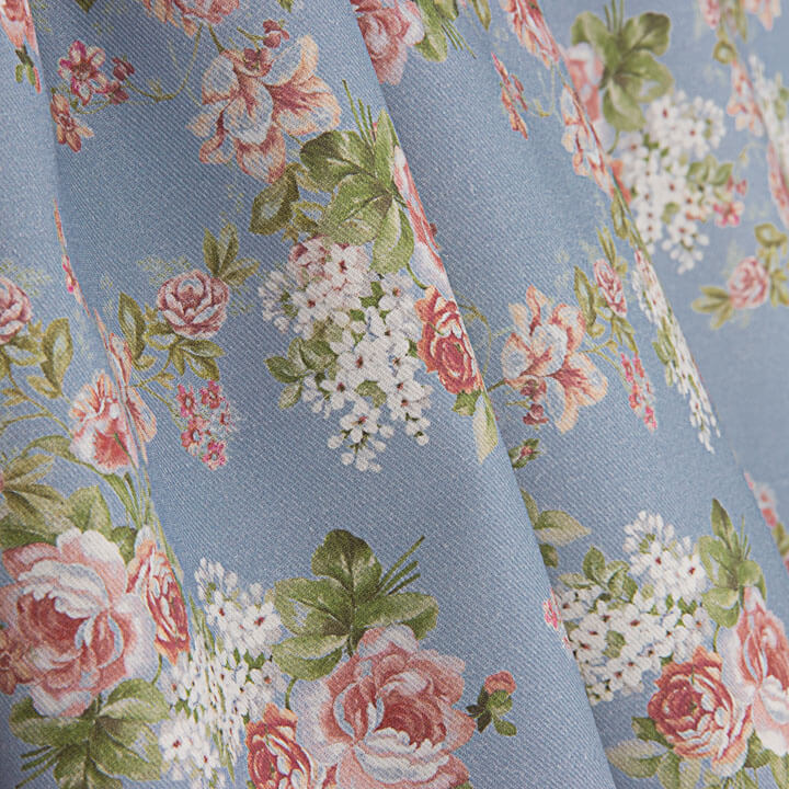 Viyela Estampada Rosas Provenza Azul - Ribes y Casals
