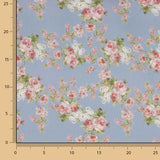 Viyela Estampada Rosas Provenza Azul - Ribes y Casals