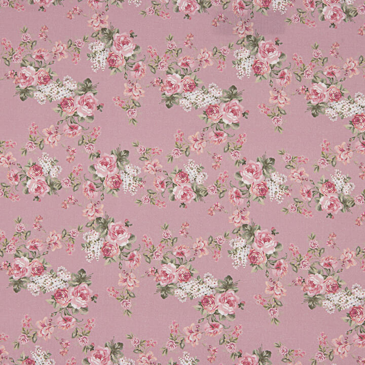 Viyela Estampada Rosas Provenza Rosa - Ribes y Casals