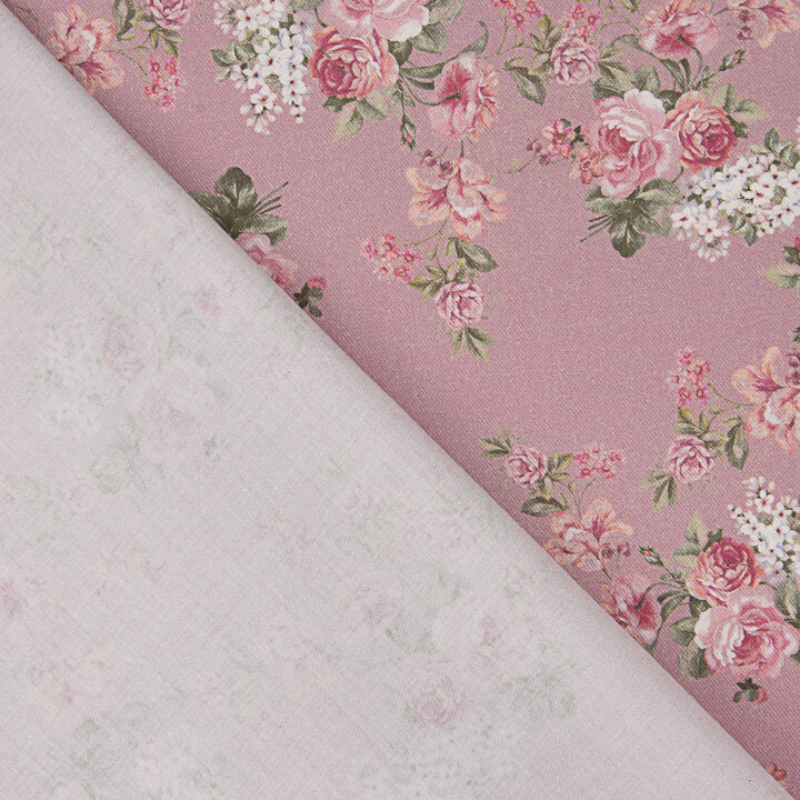 Viyela Estampada Rosas Provenza Rosa - Ribes y Casals