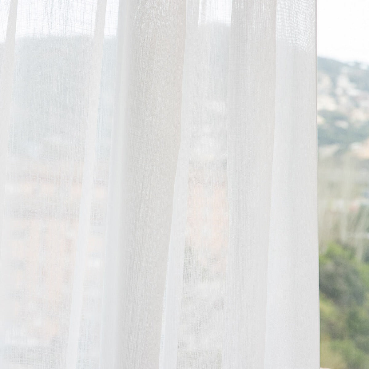 Visillo Etamín Largura XXL Blanco Natural - Ribes y Casals