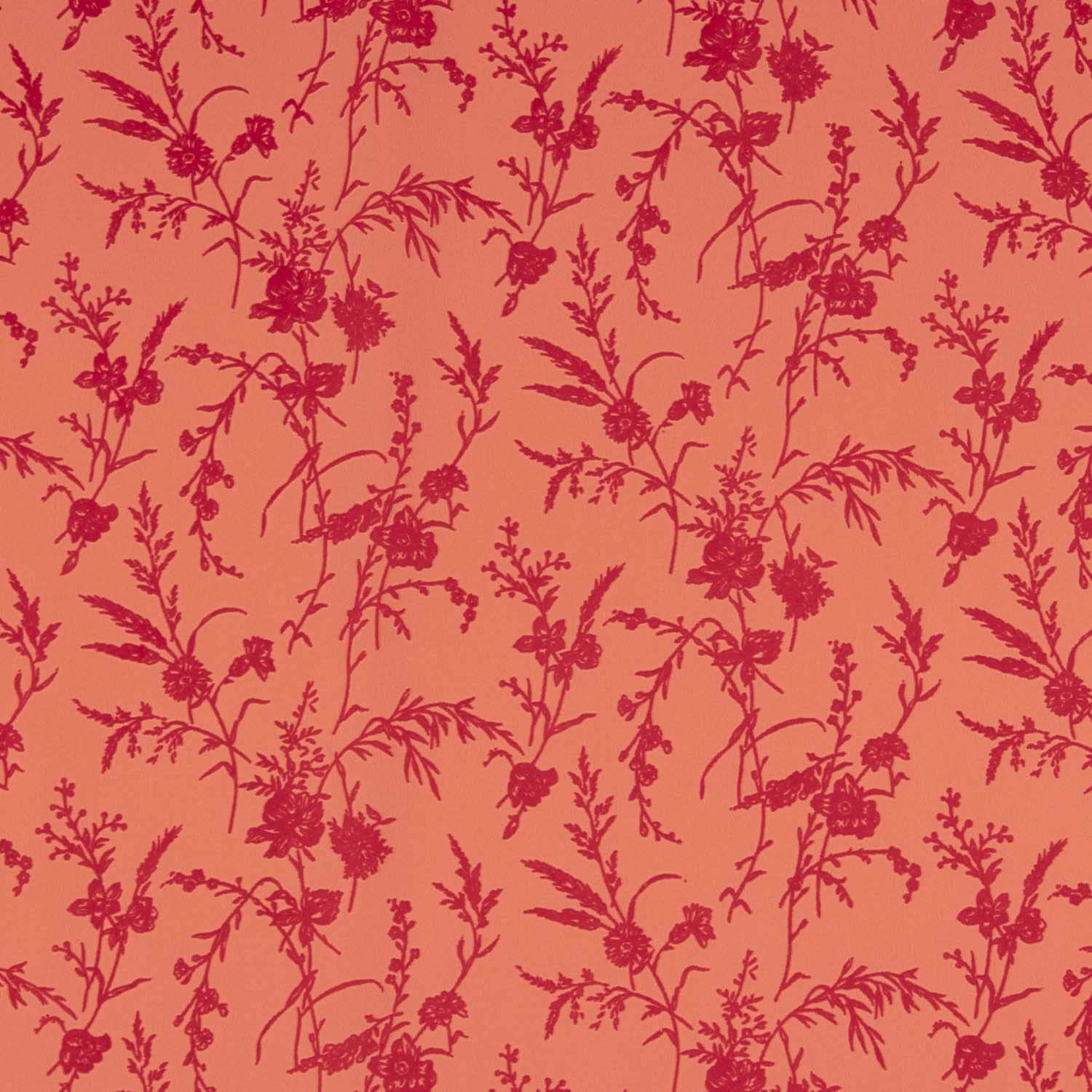 Koshibo Coral Flocado Flores Fucsia - Ribes y Casals