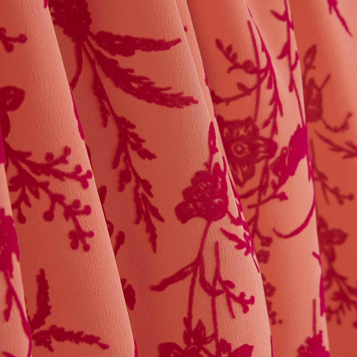 Koshibo Coral Flocado Flores Fucsia - Ribes y Casals