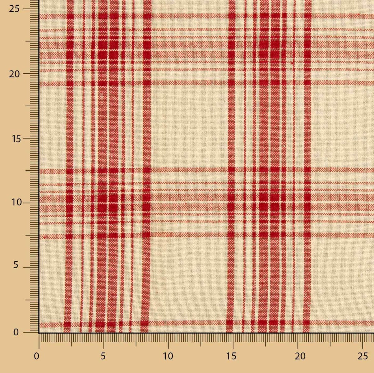 Retal Esterilla Estampada Cuadro Rojo 180x160 cms - Ribes y Casals