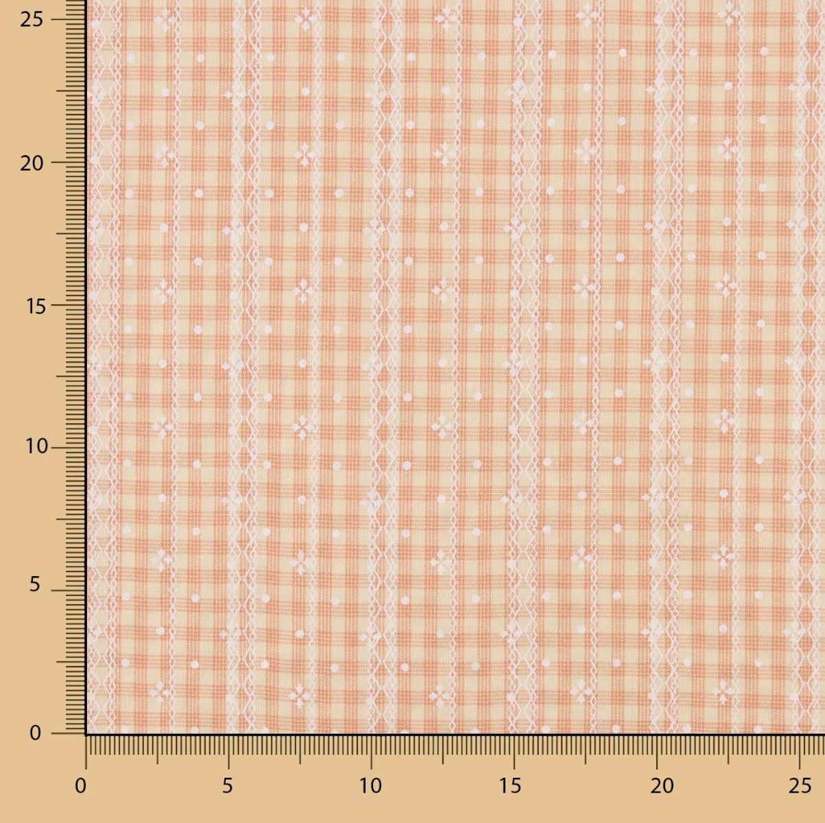 Cuadro Vichy Naranja Estampado - Ribes y Casals