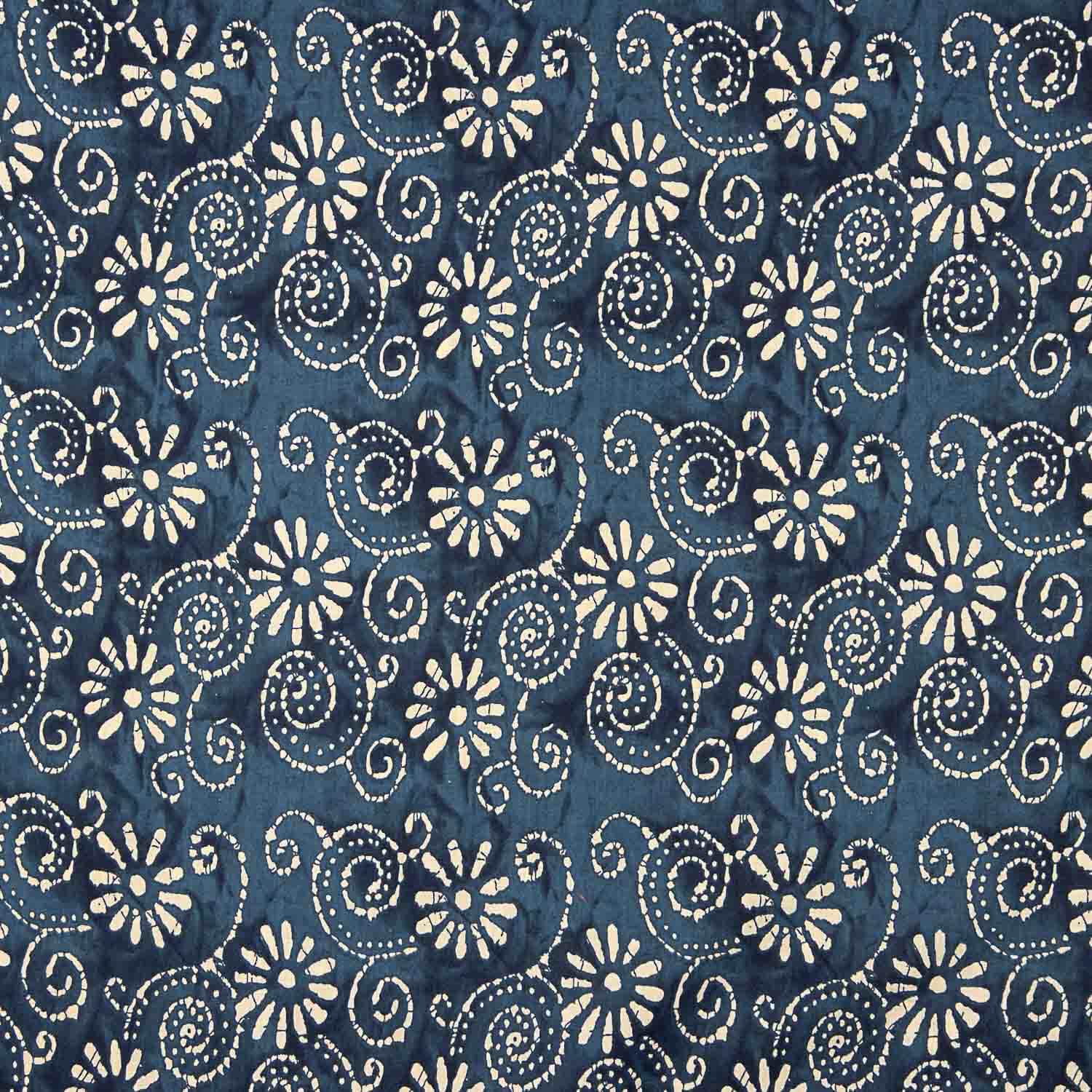 Voile Algodón Estampado Flor Índigo Nocturno - Ribes y Casals