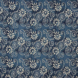 Voile Algodón Estampado Flor Índigo Nocturno - Ribes y Casals