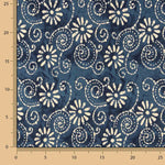 Voile Algodón Estampado Flor Índigo Nocturno - Ribes y Casals