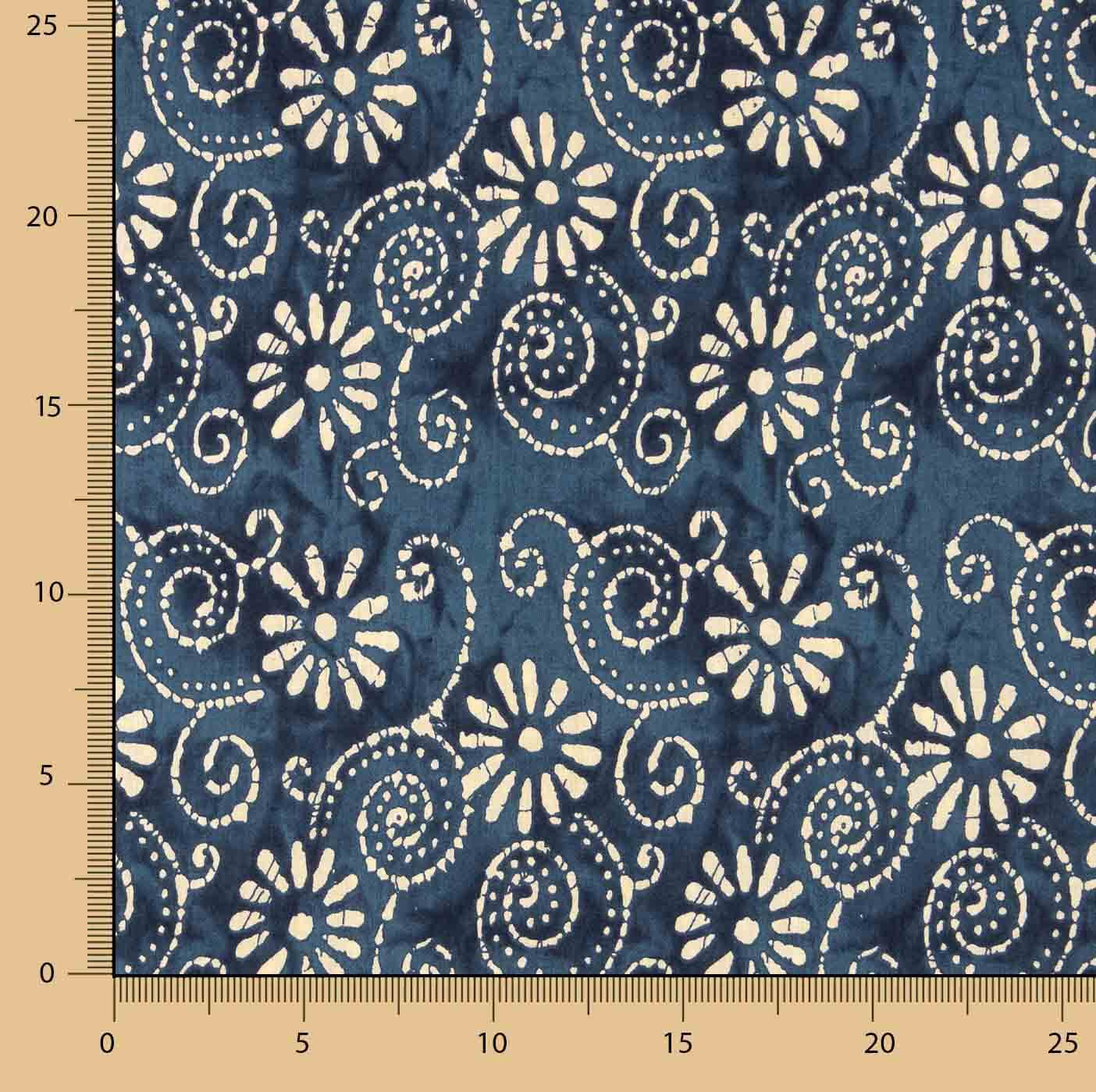 Voile Algodón Estampado Espirales Batik Índigo - Ribes y Casals