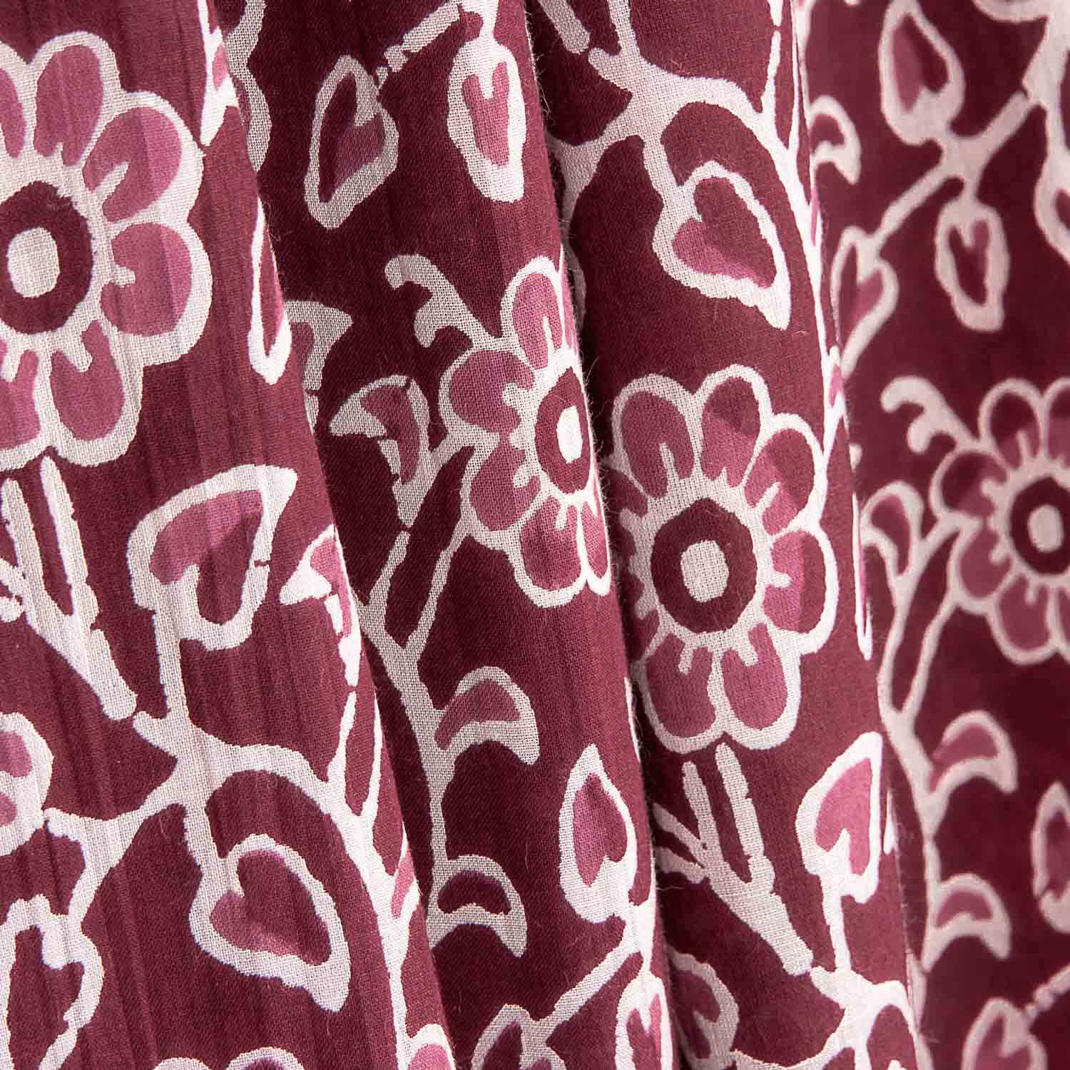 Voile Algodón Estampado Jardín Vintage Burdeos - Ribes y Casals