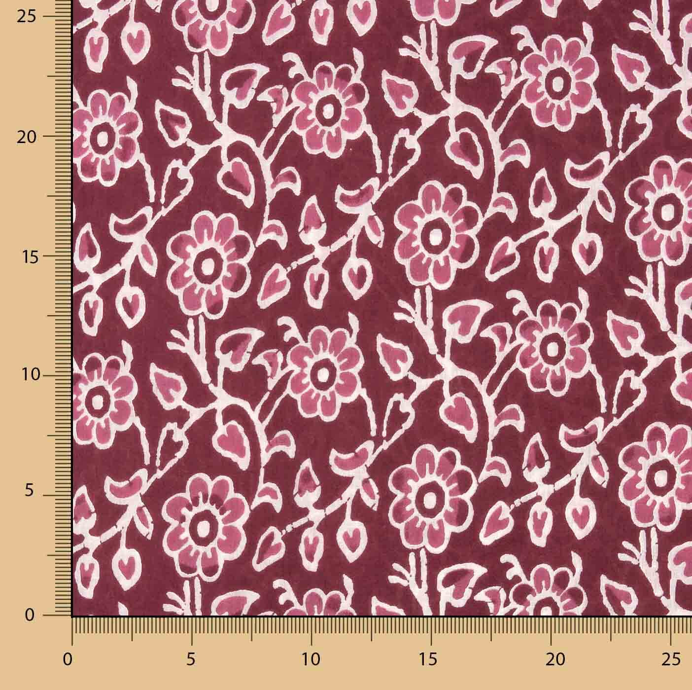 Voile Algodón Estampado Jardín Vintage Burdeos - Ribes y Casals