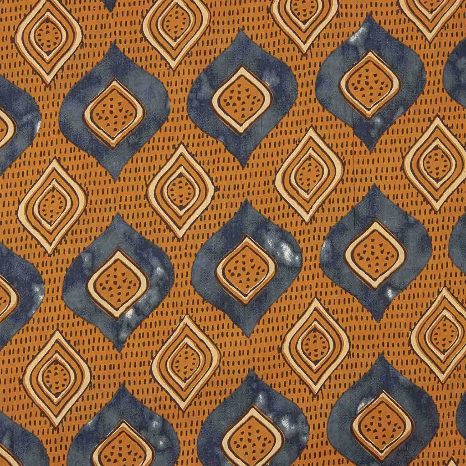 Voile Algodón Estampado Ikat Terra Índigo - Ribes y Casals